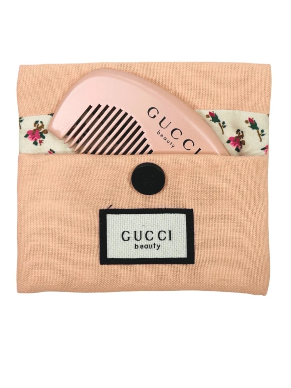 Gucci Beauty Pink Comb & Floral Pouch Gift Set Vanity Travel Accessory NWT - Picture 2 of 8